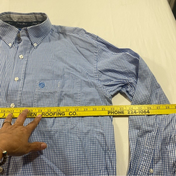 George Strait Wrangler Plaid Shirt long sleeve Men Medium western button down - Picture 3 of 6